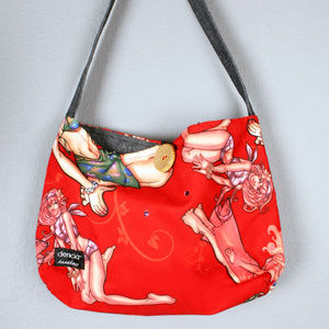 Red Vintage PINUP Girl Handbag Purse By Denicia